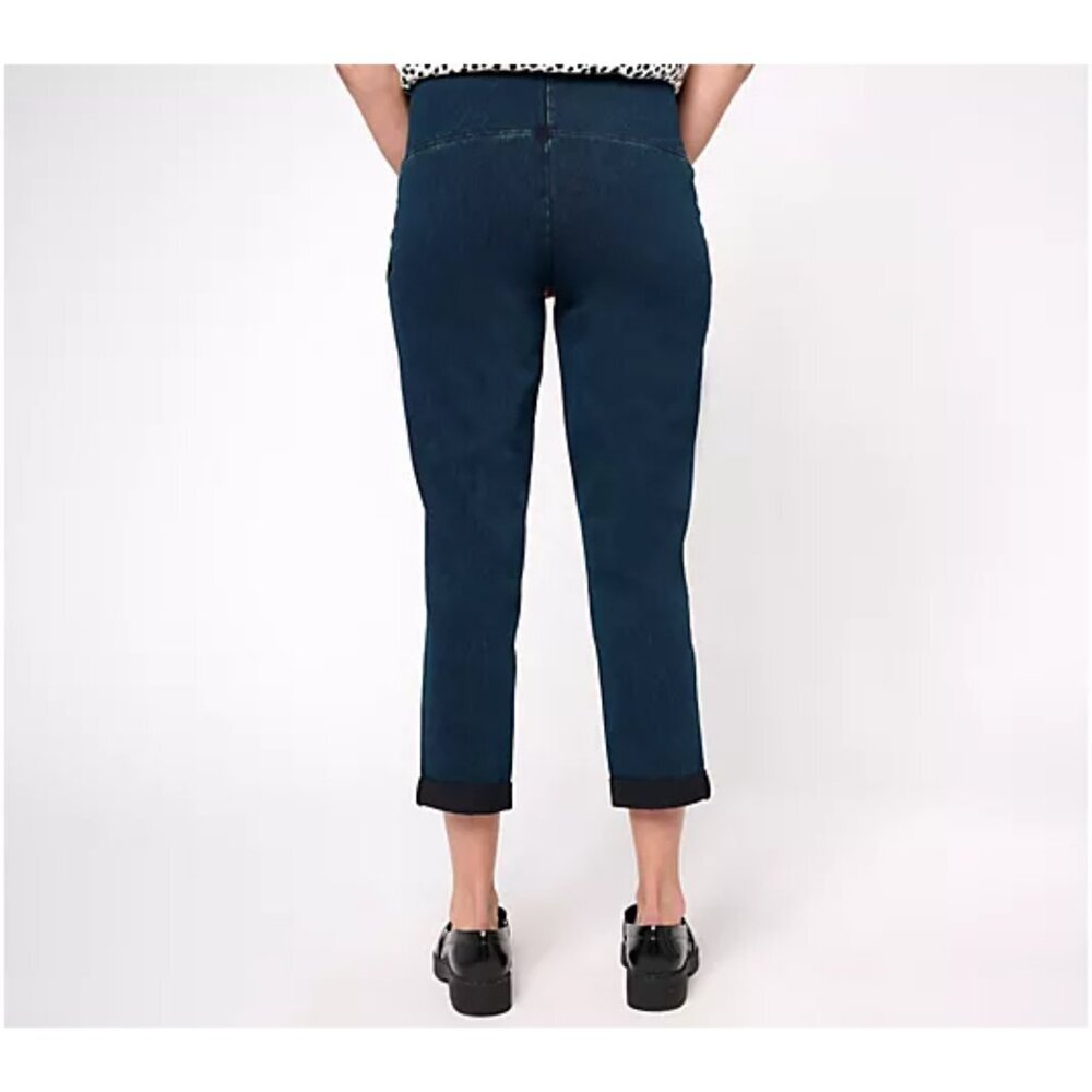 New Women with Control Indigo Prime Stretch Denim Petite Crop Jean Petite 3X - Picture 2 of 5